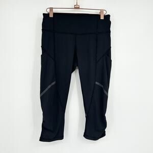 Lululemon Black Mesh Inset Crop Leggings Size 4